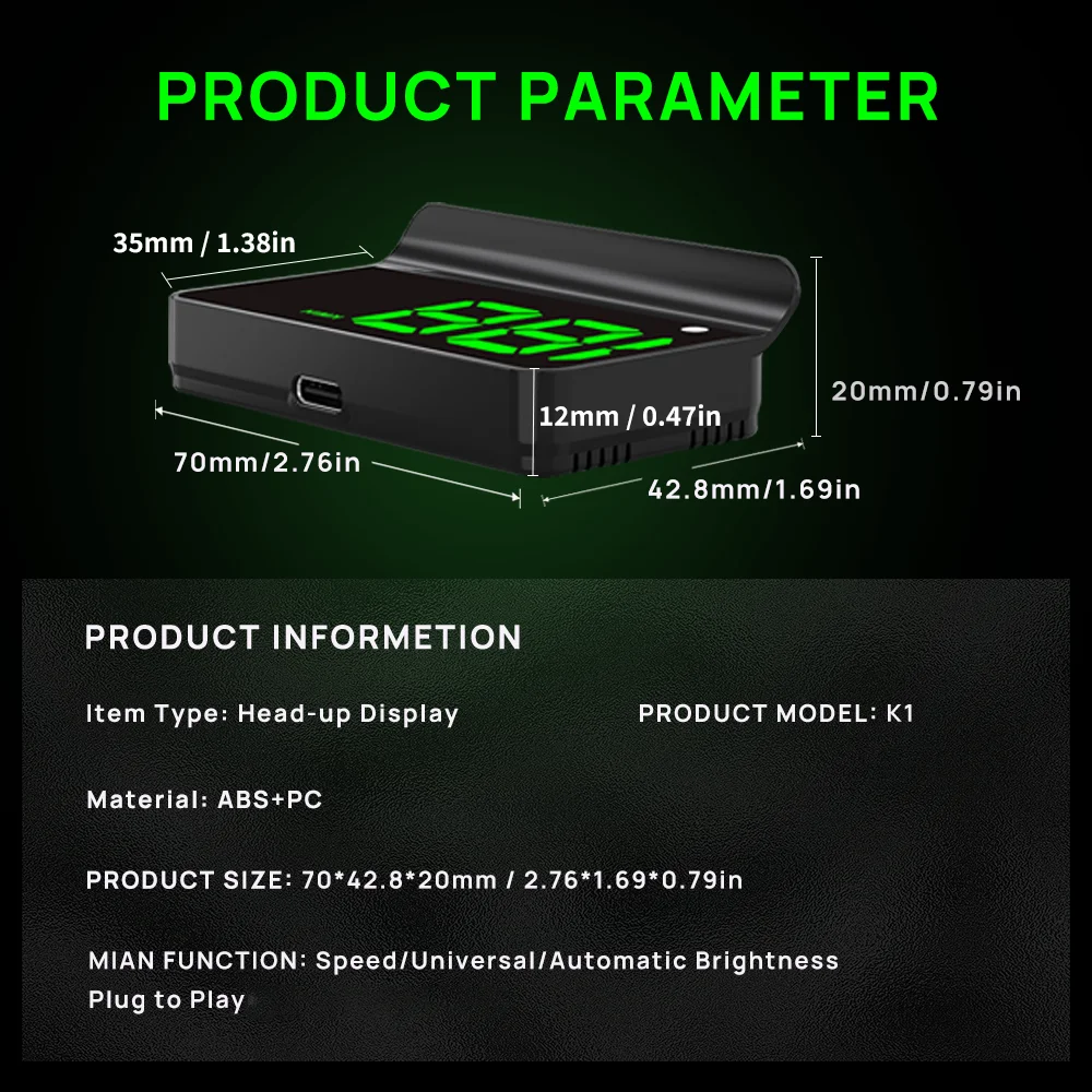 KWHUD HUD Head-up Display Car GPS Digital Speedometer Universal Speed Windshield Projector Plug&Play Auto Electronic Devices image 2