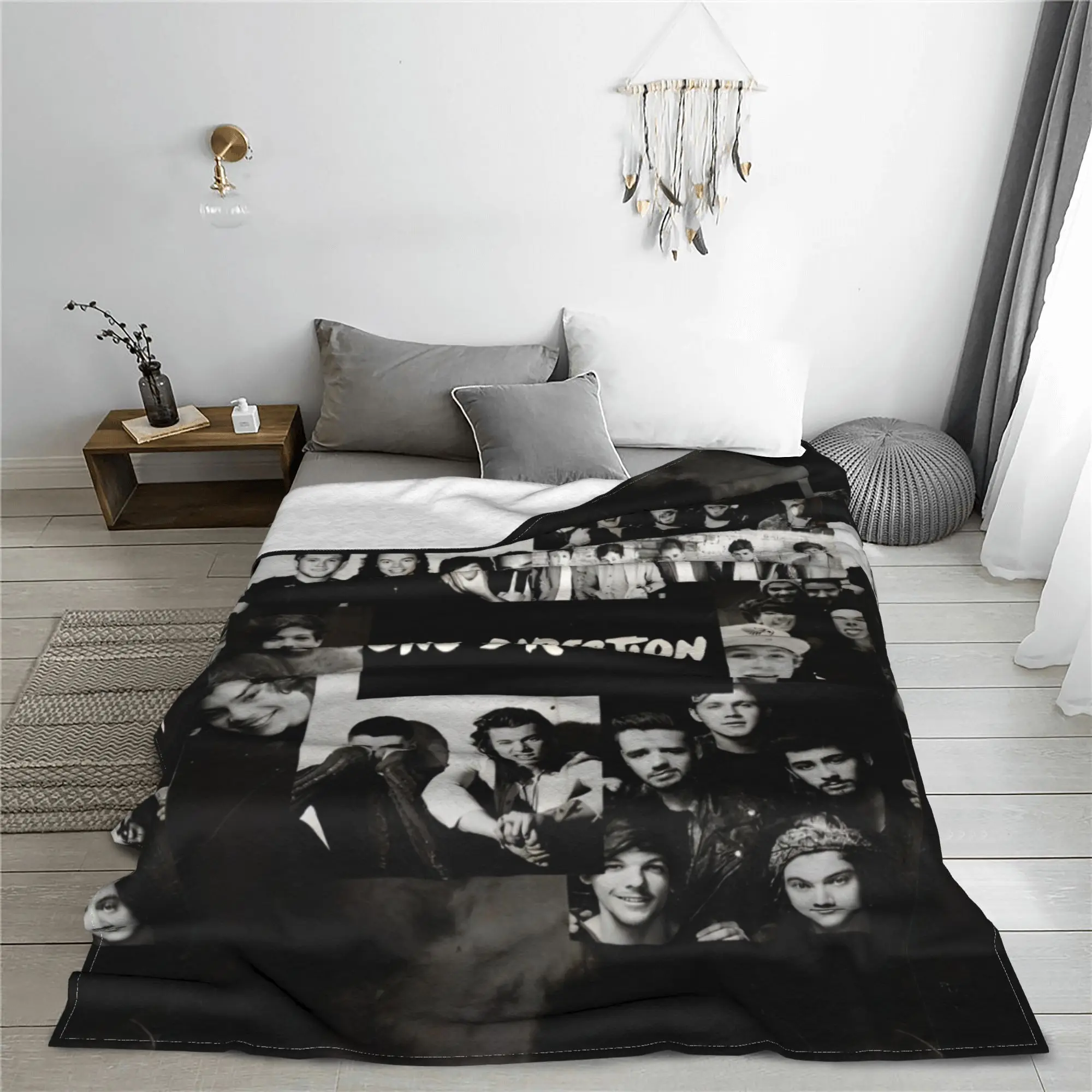 1D Rock One Directions Blankets Flannel Textile Decor   Multifunction Soft Throw Blanket for Home Outdoor Rug Piece