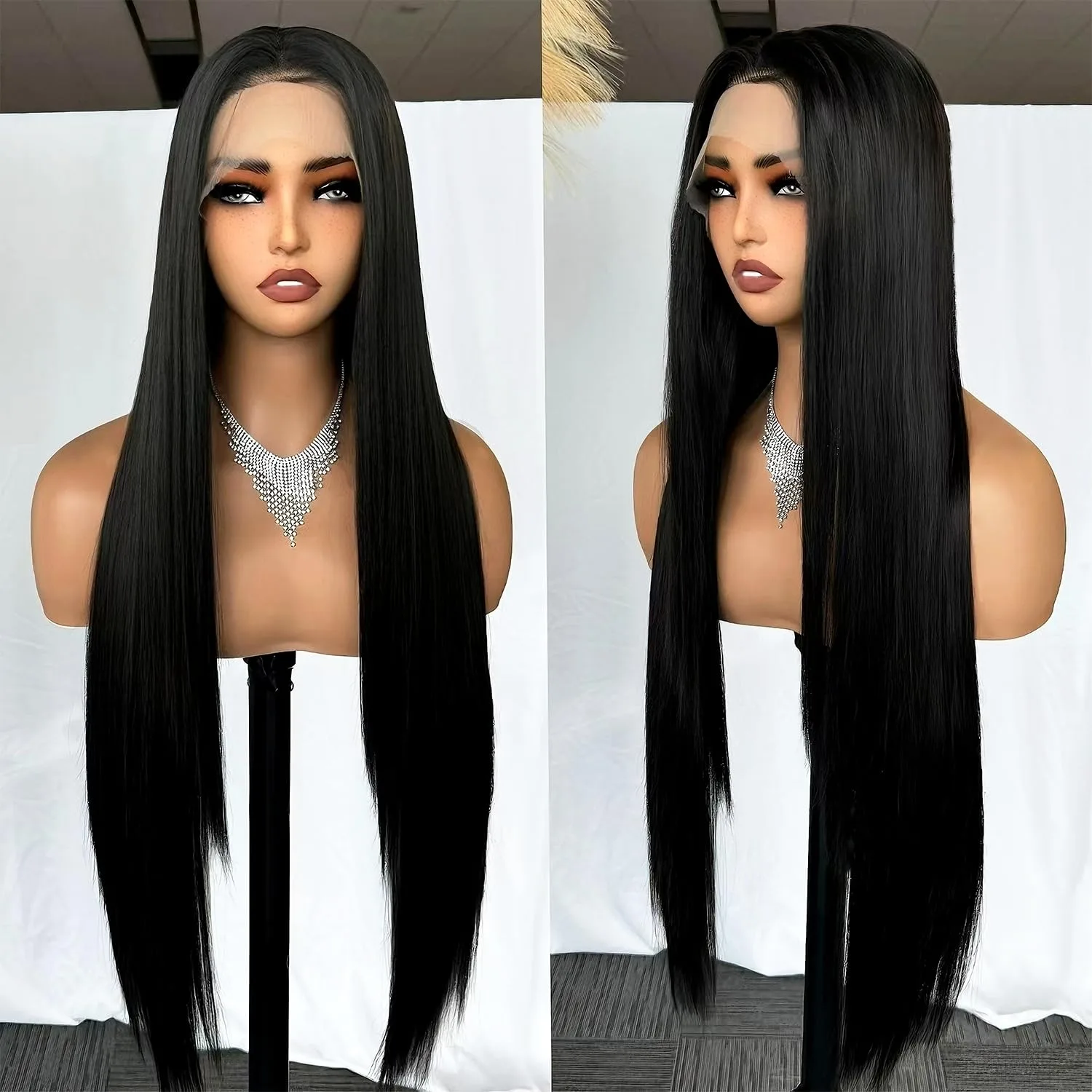 

13x4 13x6 Hd Bone Straight Human Hair Wigs 40 Inch Lace Frontal Straight Transparent Pre Plucked Lace Human Hair Wigs For Women