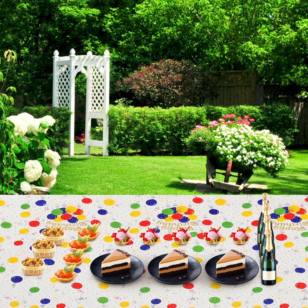 

2Pcs Balloon Print Tablecloth Thickened Plastic Table Cover for Birthday Party Kids Party Festival Decoration Cartoon Design