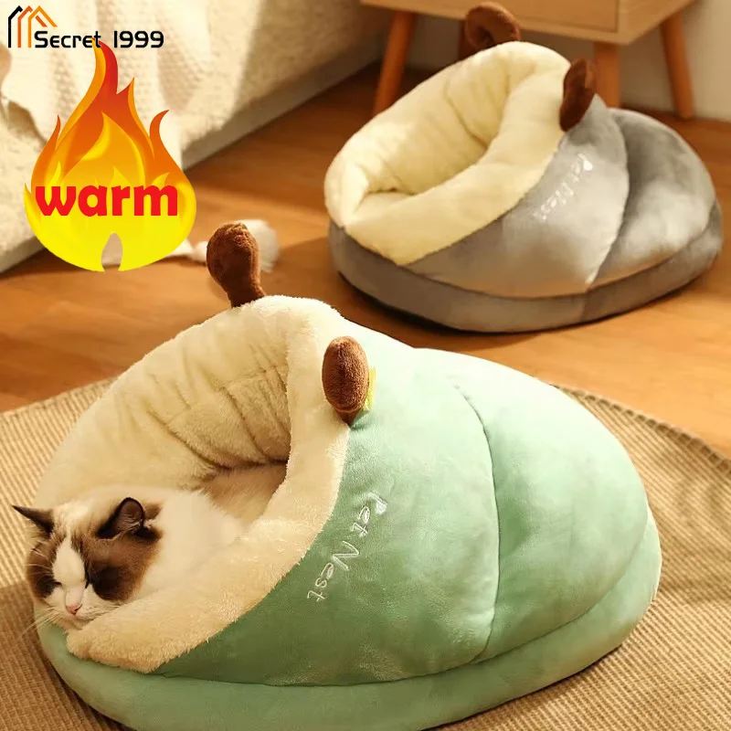 

Warm Small Dog Kennel Bed Breathable Dog House Cute Slippers Shaped Dog Bed Cat Sleep Bag Foldable Washable Pet House