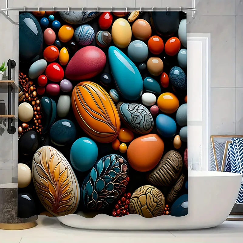 

Современная занавеска для душа с узором яйца, домашний декор, водонепроницаемая ткань, декор для ванной комнаты