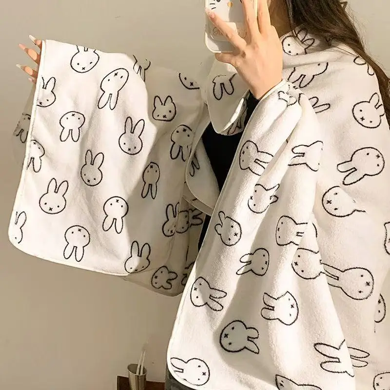 New Kawaii Miffy Cartoon Blanket Four Seasons Universal Office Blanket Towel with Air Conditioning Blanket Shawl Girl Gift