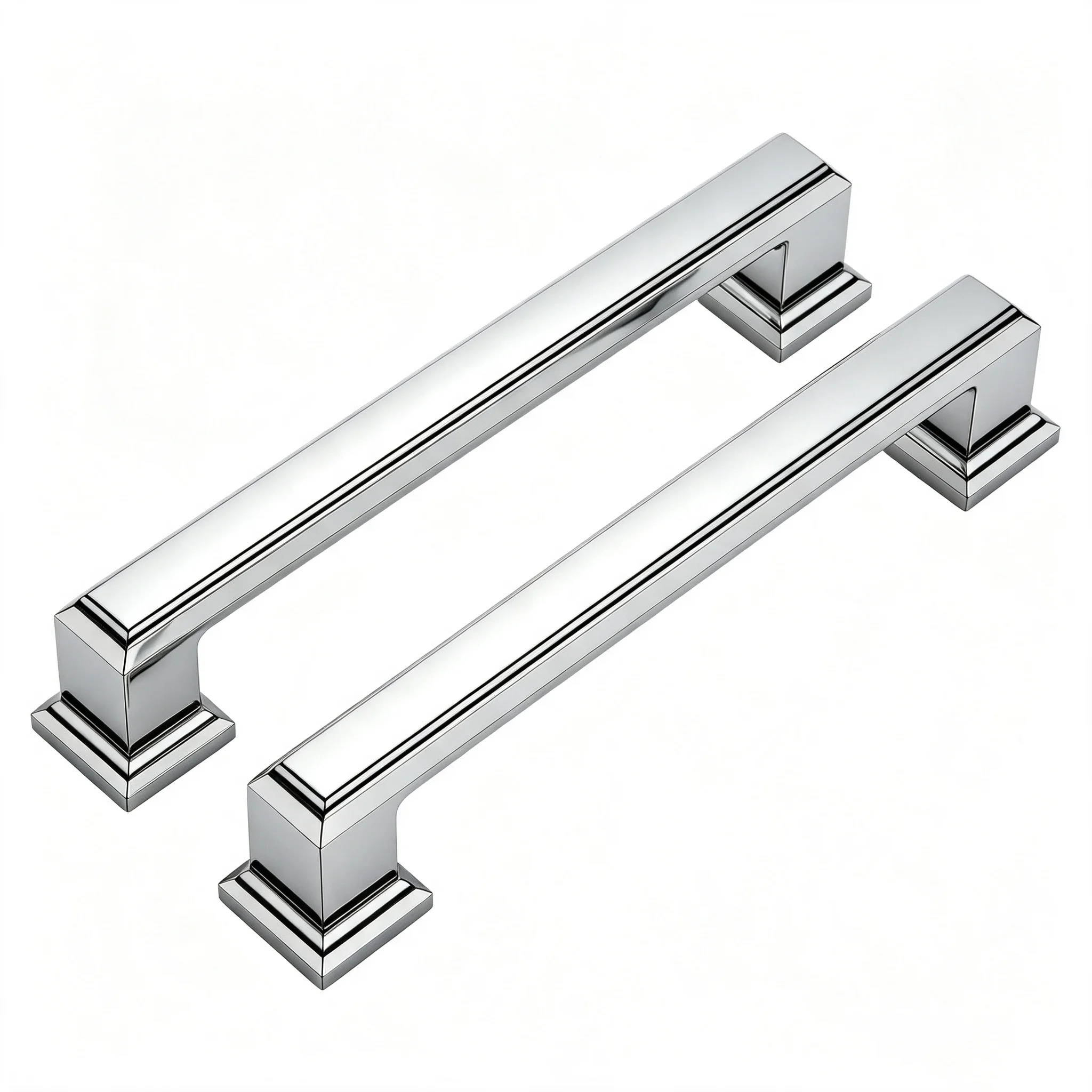 Chrome Cabinet Handles 10 Pack, American‑Style Metal Cabinet Pulls, Hardware for  Cupboard Drawer Wardrobe