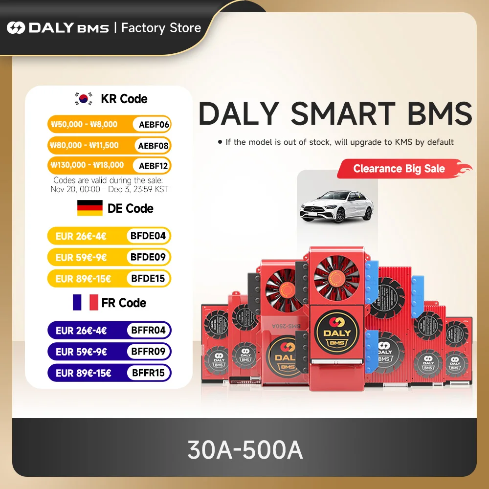 

Daly Smart LifePO4 BMS 4S 12V 16S 48v 24V 36V 60V 72V 20S 80A 3S 7S 8S 10S 12S 13S 24S RS485 CANBUS bluetooth APP 18650 Solar