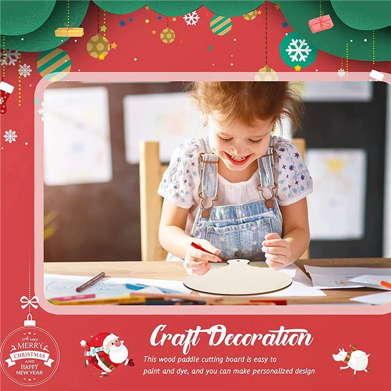 ABXF-36Pcs 손잡이가있는 미니 나무 도마 나무 도마 홈 주방 요리 장식을위한 미완성 판자