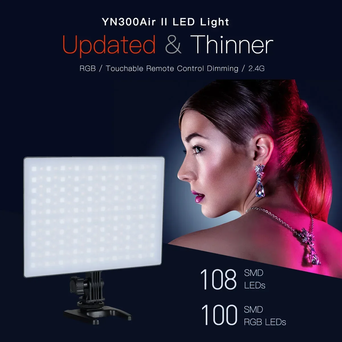 YONGNUO YN300 Air II YN300air II YN-300 Air Pro Luz de Vídeo LED RGB 3200k-5500k para Câmeras Canon Nikon