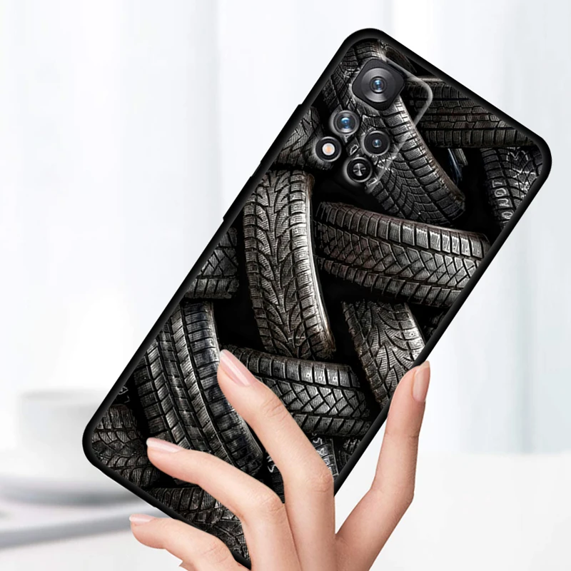 Tire Tread Wheel Cool For Xiaomi Redmi Note 12 10 11 9 Pro Plus 11E 11S 11T 10S 9T 9S 5G Black Phone Case Cover