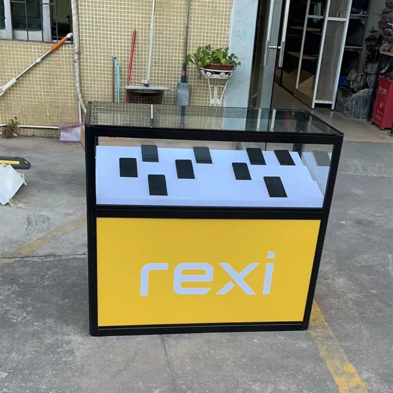 custom，Mobile Phone Store Furniture Glass Display Counter With Led Lights Shop Counter Table Design to Display Mobile Phone