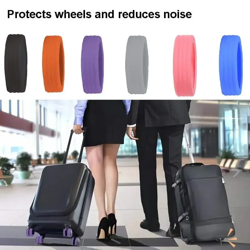 16/4PCS Silicone Wheels Protector for Luggage Reduce Noise Trolley Case Silent Caster Sleeve Travel Luggage Suitcase Accessories