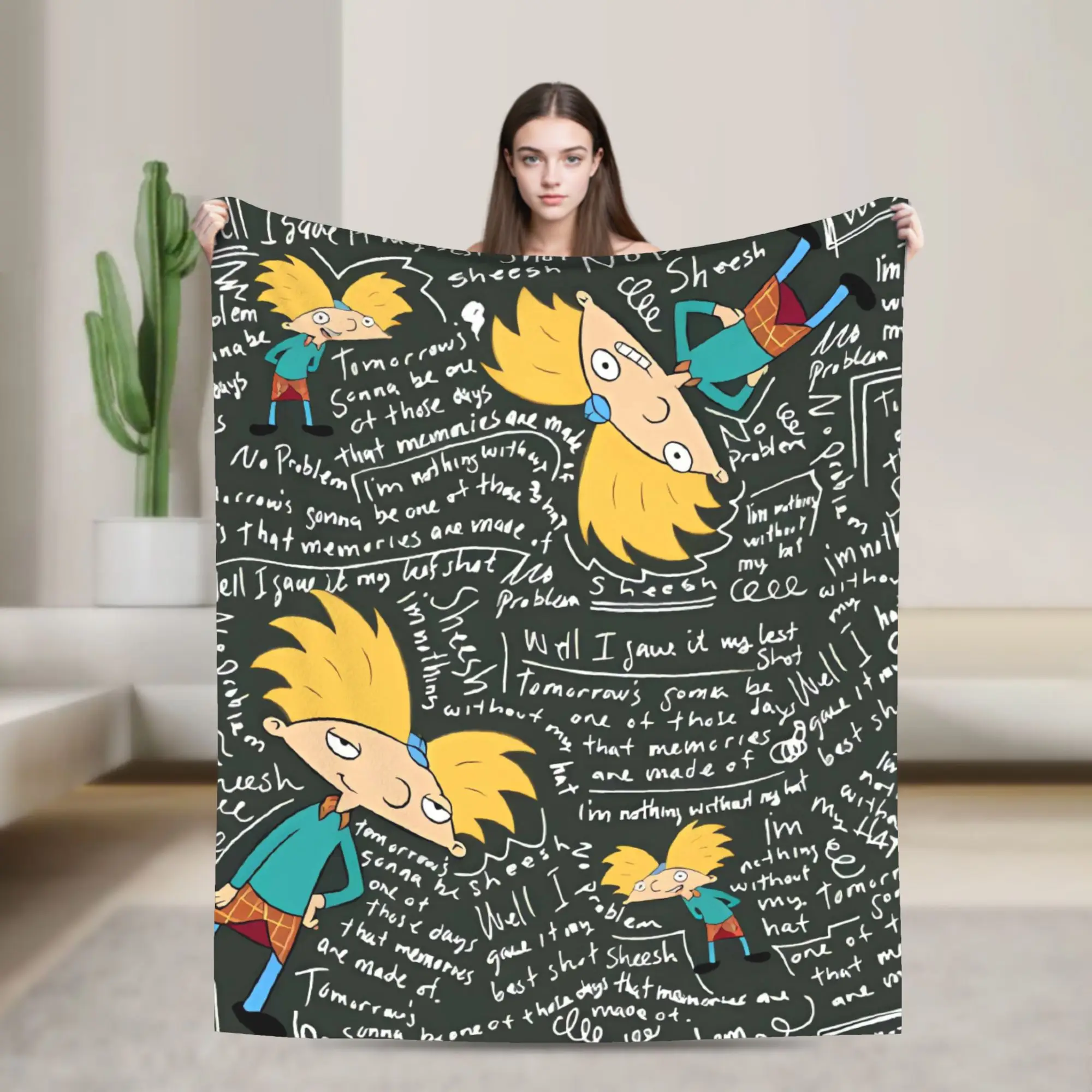 Koc Hey Arnold Wysokiej Jakości Ciepły Narzuta Jesienna Dla Dzieci Dorosłych Do Salonu Wzorzysta Narzuta Na Łóżko