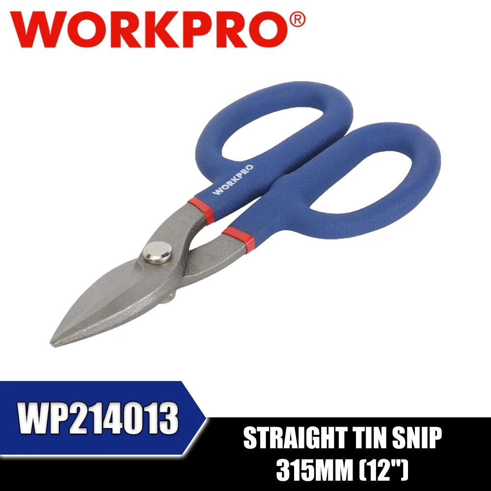 WORKPRO WP214011 WP214012 WP214013 Straight Tin Snip American-style Tin Snips with Plastic-coated Handles Hand Tools Scissors