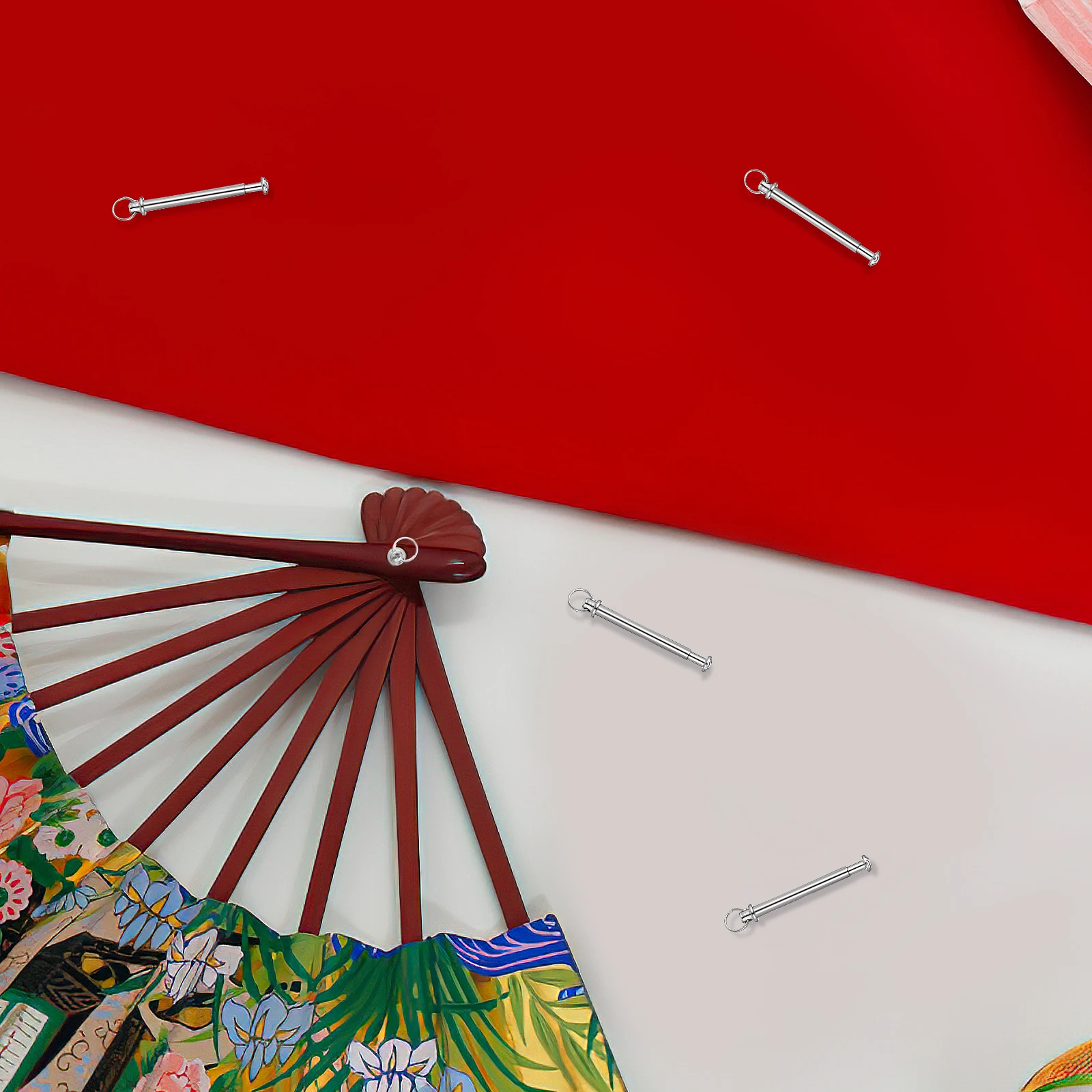 

10 Sets Nail Accessories Shaft Hand Rivets Silver Color Lightweight Folding Fan Repair Kit Fan Shaft Replacement