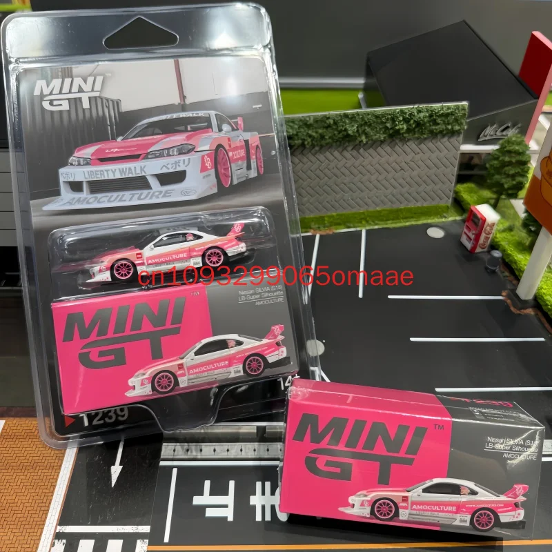 Genuine Tsm Model Mini Gt 1239 1 64 Nissan Silvia S15 Diecast Model Car Liberty Walk Amoculture Collection Display Vehicle Toys