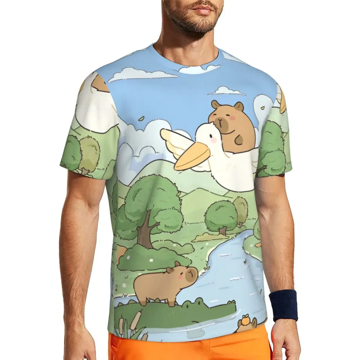 

Capibara Lovely Nap T Shirt Man Vintage Gym T-Shirts Quick Dry Summer Harajuku Tee Shirt Design Oversize Tops