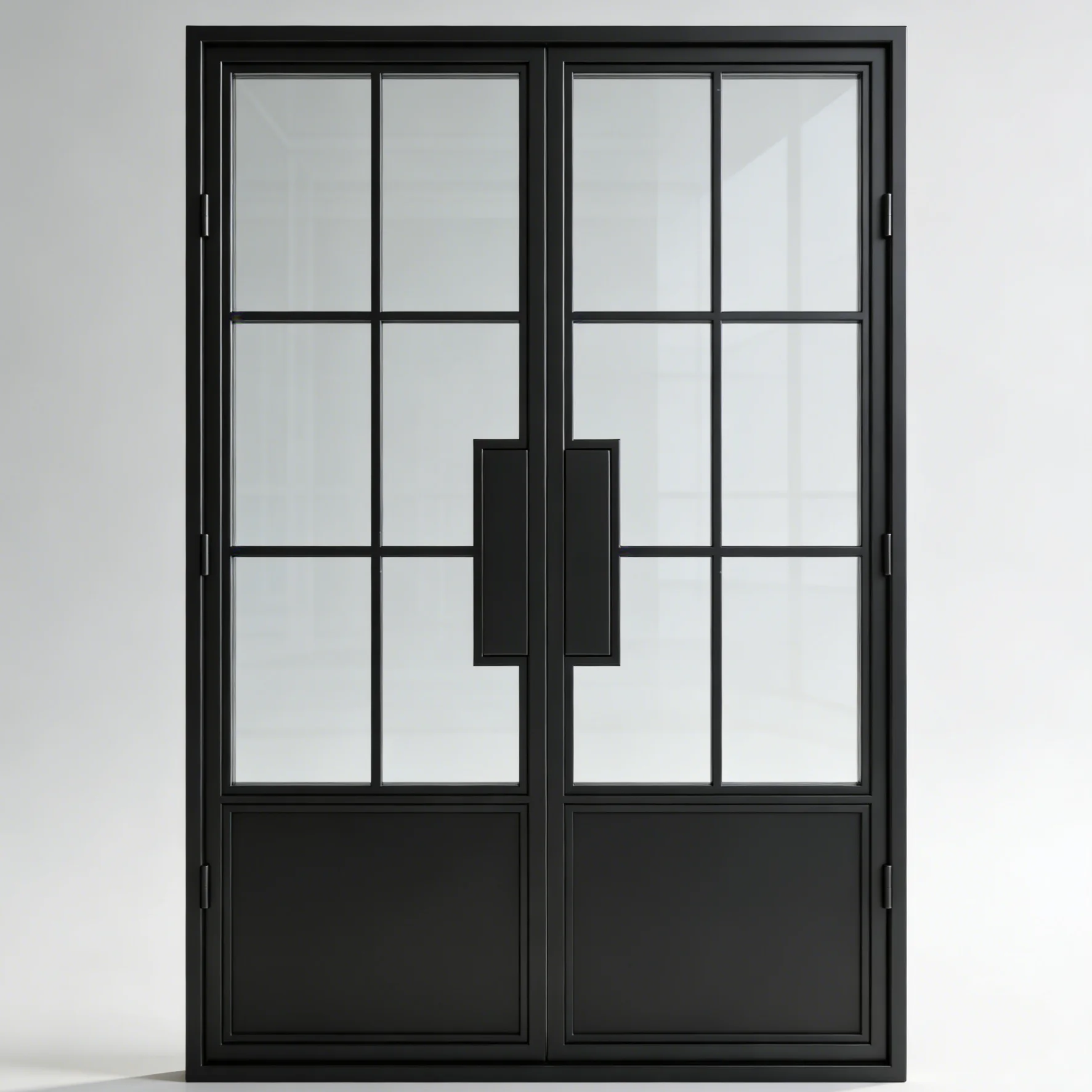 Fashion Interior French Style Double Layer Glass Door Manual Soundproof Anti Peep Hinged Doors Household High End French Doors