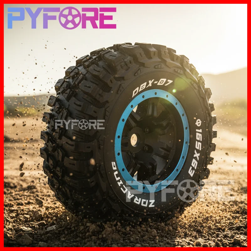 

2PCs ZD Racing DBX07 1/7 Rc Desert Truck Original Tires Wheels 165x63mm with 17mm Adapter 8642 8643