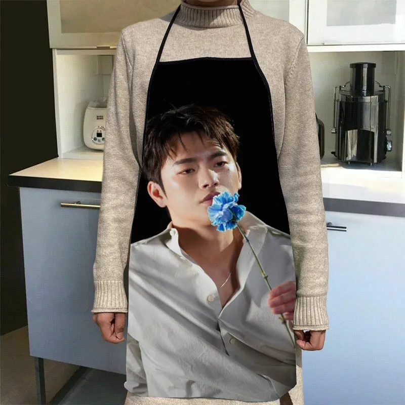 KPOP Seo In Guk Grembiule Cena Festa Grembiule da cucina Accessori da forno per adulti Tessuto impermeabile stampato Strumenti di pulizia 10.16WJY