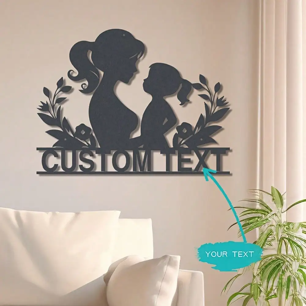 

Personalized Mother Daughter Metal Wall Art Sign Home Decor Mother's Day Gift