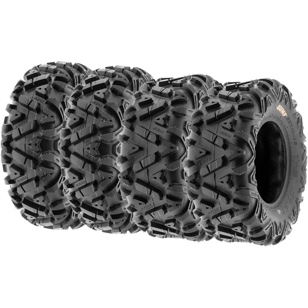 

SunF Power.I 25-дюймовые вездеходные шины для квадроциклов UTV 25x8-12 и 25x11-12, 6 PR, передние и задние, комплект из 4 A033, бескамерные