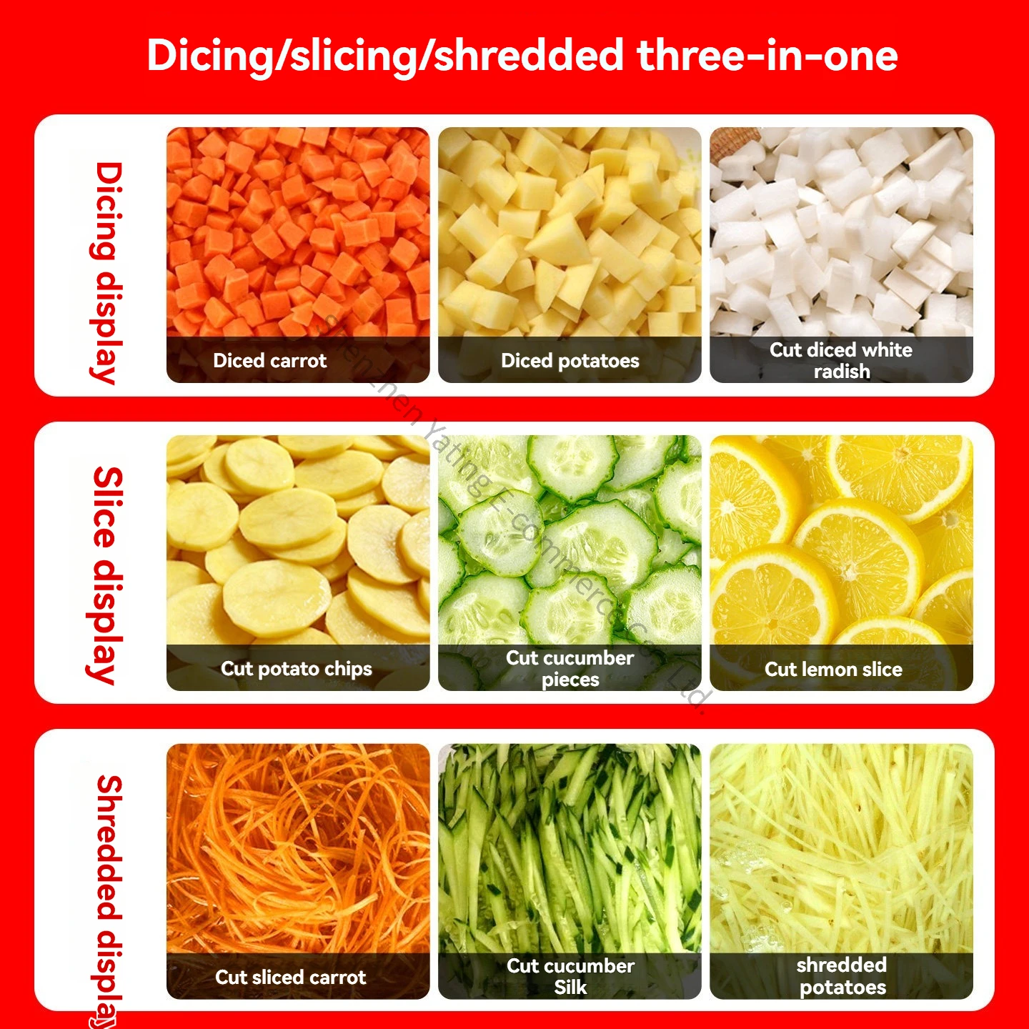 Multifunctional Electric Fruit and Vegetable Cutter Commercial Slicing Shredding Dicing Catering Small Canteen Kitchen Artifact