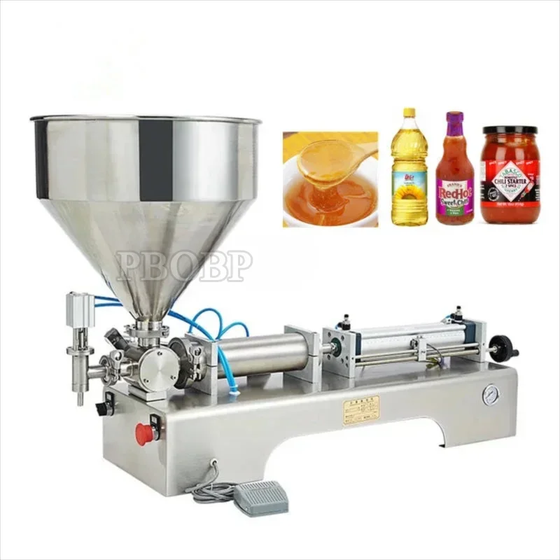 Single Head Pneumatic Filling Machine 5-5000ml Range for Cooking Oil Cosmetic Lotion Shampoo Jar Honey Can Beverage Glass