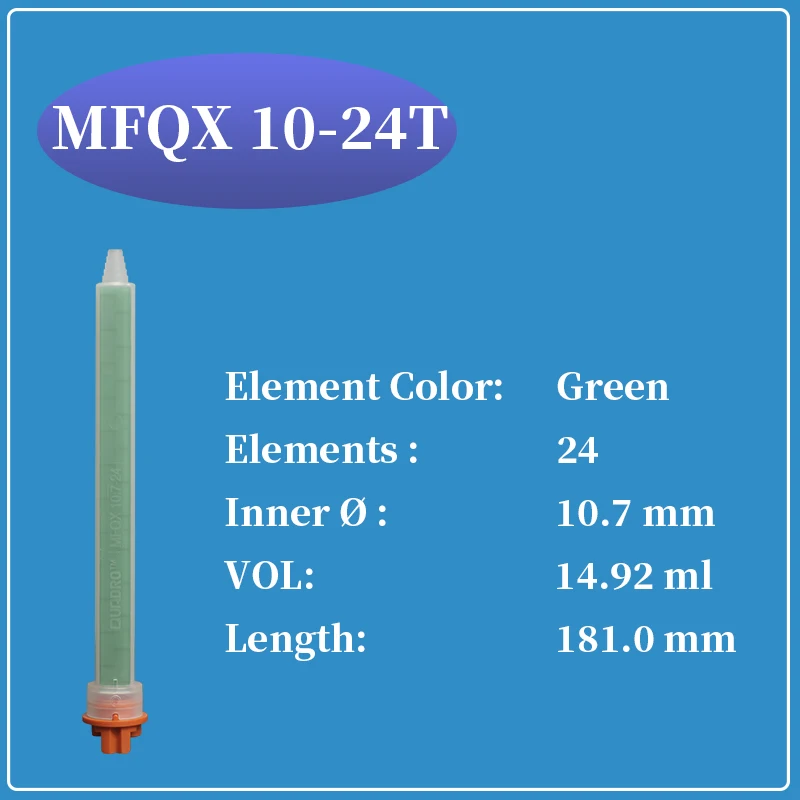 

MFQX 10-24T MIXPAC SULZER QUADRO Mixer 200 мл/400 мл 4:1/10:1 AB мешалка для клея 50 шт.