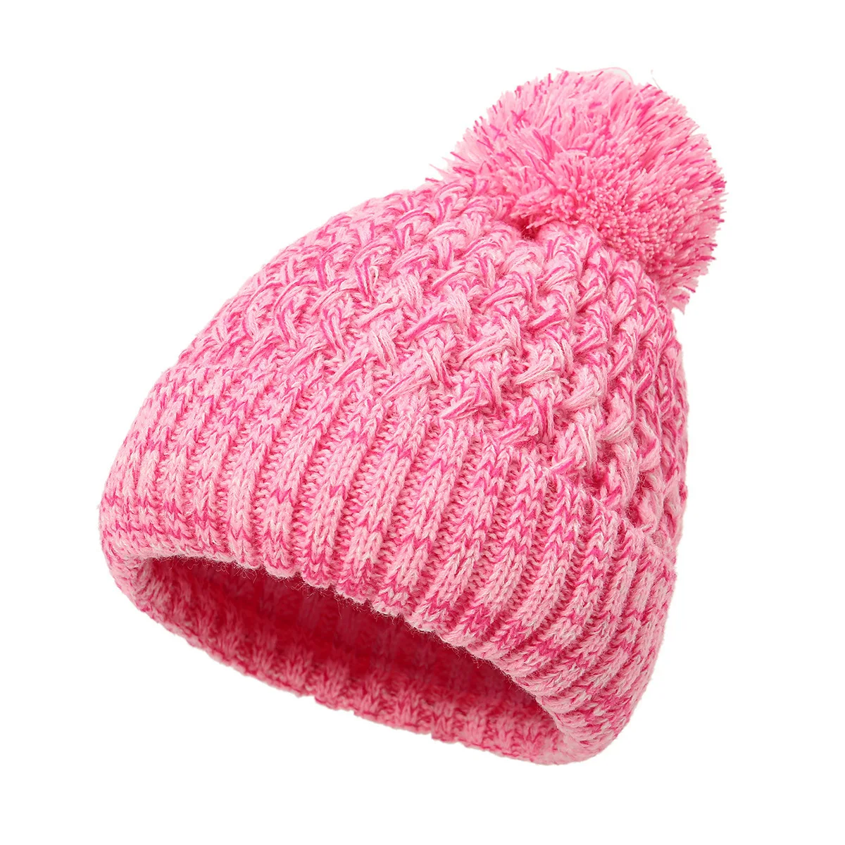 

Knitted Autumn Hat Hugger Toque Cap Stocking Head Watch Winter pom-poms seven-color Woolen Adult Warm Pullover 8M66