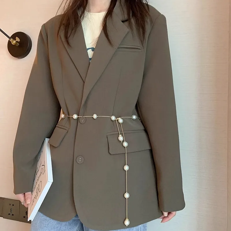 1 pz cintura in vita per le donne decorazione abito cappotto vestito temperamento versatile nuova cintura sottile perla cintura estiva retrò adatta f