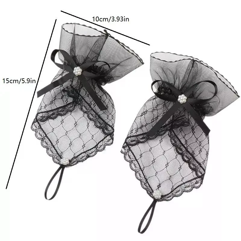 1 زوج زينة الأظافر لمسمار الفن الدانتيل وهمية مطوي الكفة مانيكير التصوير الدعائم الأكمام وهمية الأظافر اكسسوارات الإمدادات