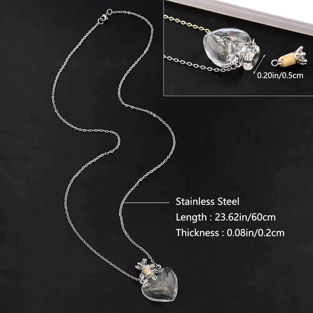 Gift Water Drop Heart Make Wishes Glaze Vial Necklace Memorial Jewelry Perfume Jewellery Essential Oil Pendant
