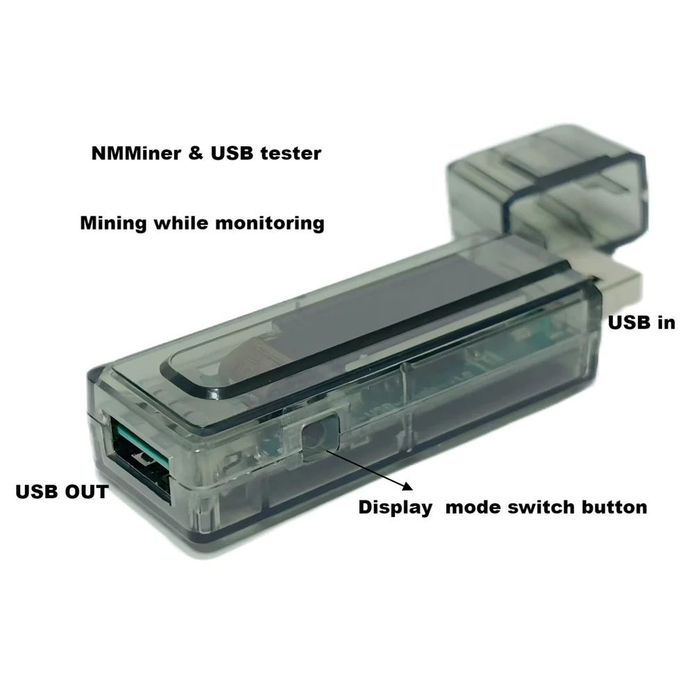 Lucky NMMiner Official Usb Chain  ESP32 Crypto Solo BTC Lottery USB-A High Precision Ammeter Chained One-by-one   with 310kH/s