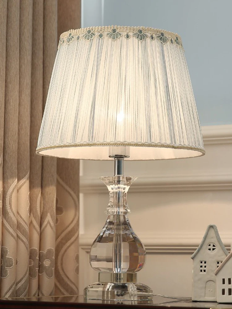مصباح مكتب كريستالي حديث بسيط، مصباح بجانب السرير لغرفة النوم