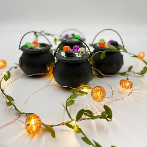 6/12/18 st Halloween Godishink Mini Svarta Godiskittlar Kittelkruka Bus eller Treat Hållare Halloween Festdekoration Rekvisita 10 best sales godisbordsdekorationer - №9