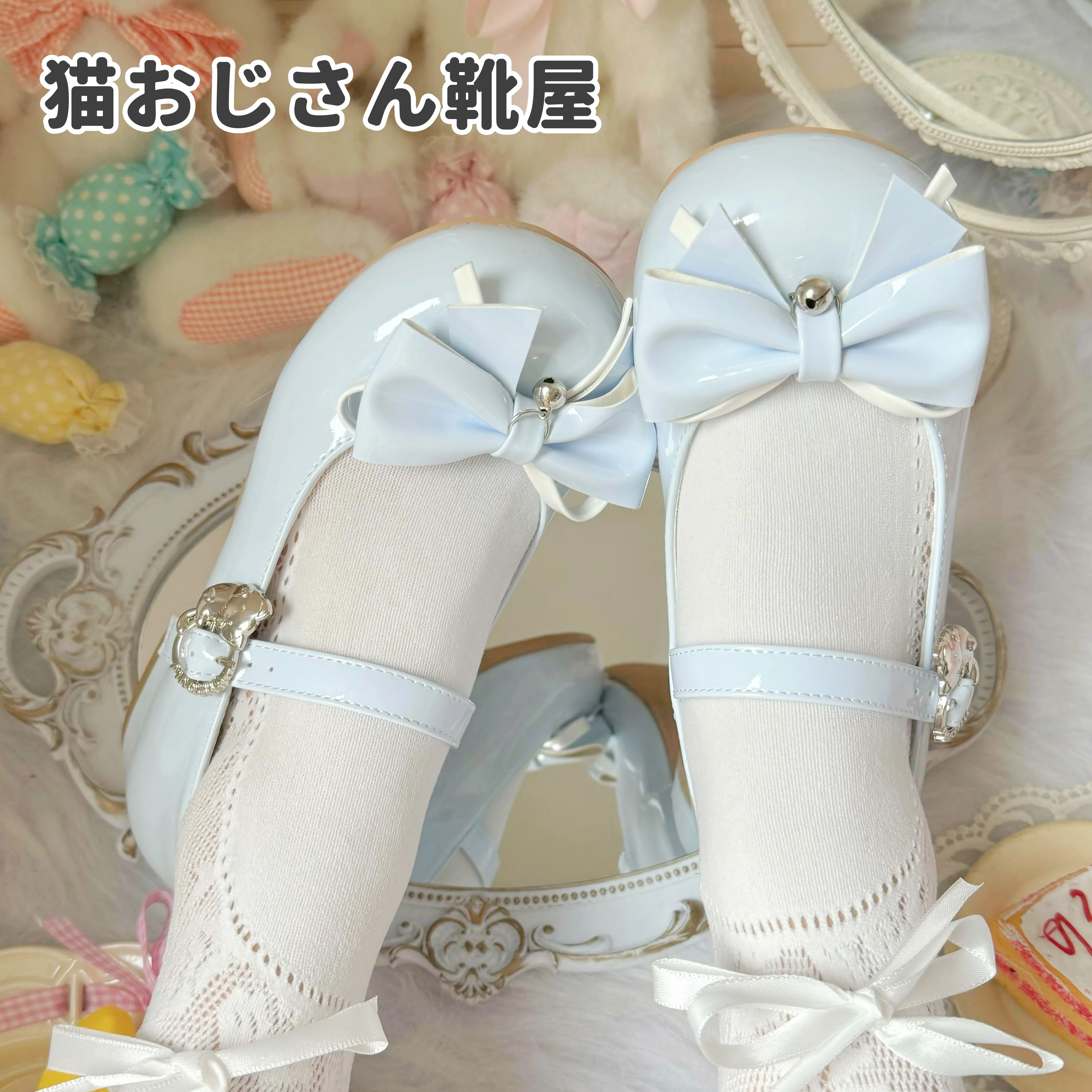 Original Japanese Sweet Lolita Cute Girl Round Head Bow Low Heel Lo Shoes Japanese Loli Tea Party Single Shoes