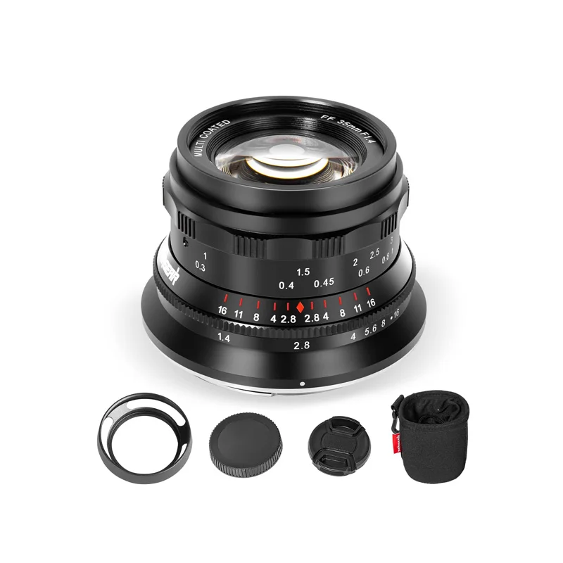 PERGEAR 35mm F1.4 Full Frame Manual Focus Lens APS-C Prime Lens for Sony E Canon RF L Mount Cameras A7 A7II A7III T TL TL2 CL