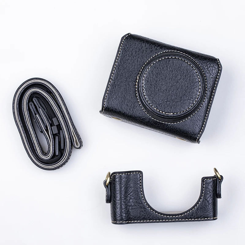 Portable PU Leather Case camera bag For Sony ZV1 ZV-1 Protective Cover shell  with Shoulder Strap