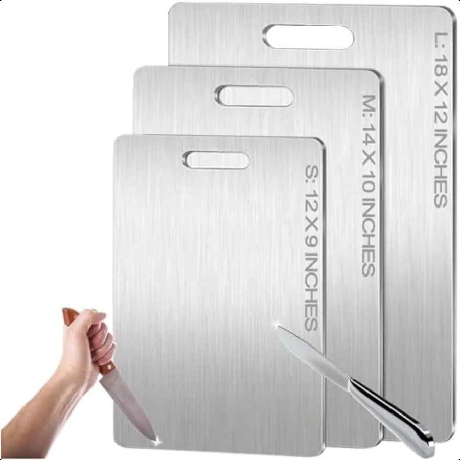 

Titanium Cutting Board 2025 New Upgrade 100 Pure Titanium Cutting Boards for Kitchen Double Sided Non Toxic Titanware Cutting B