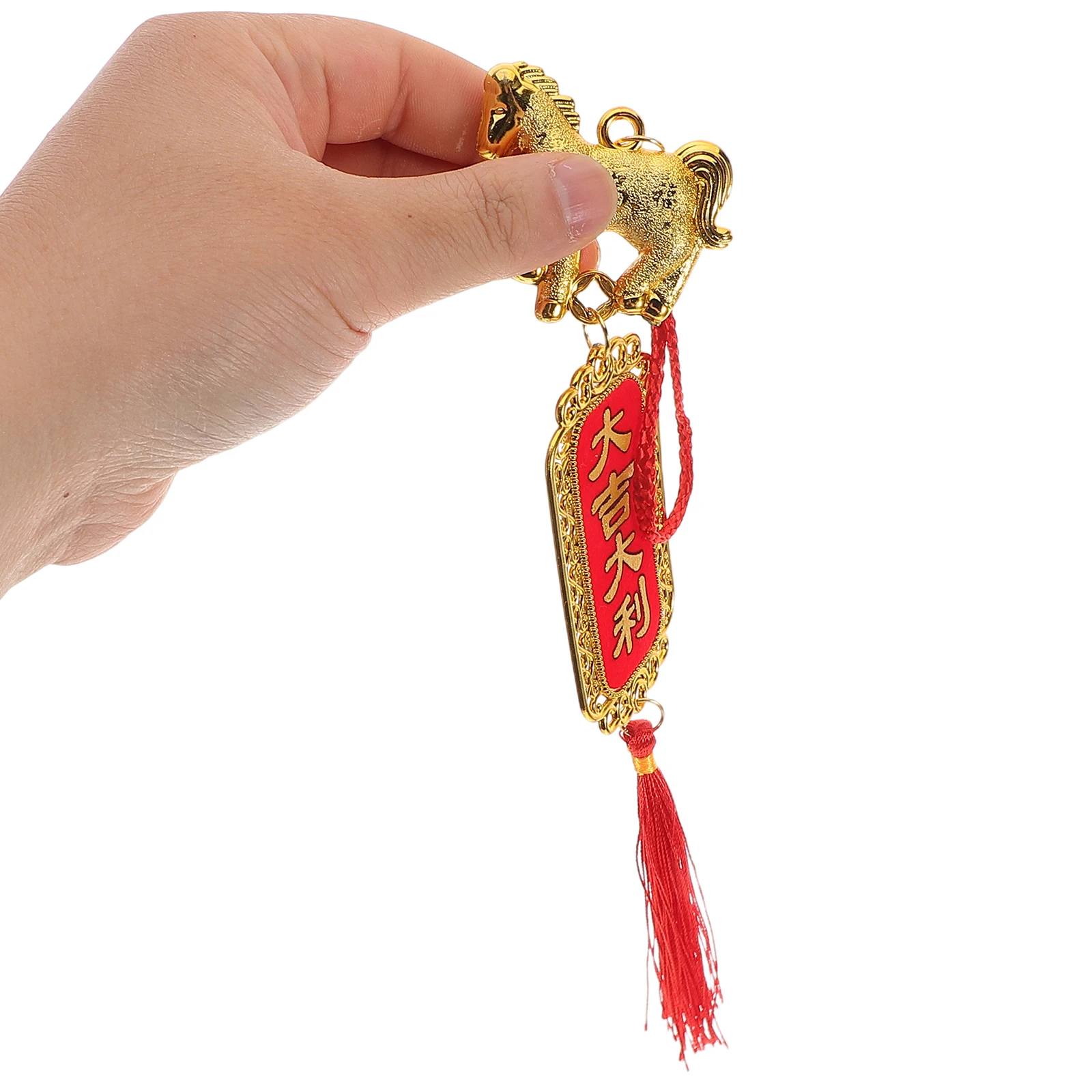 

6pcs Year Of Horse Pendant 2026 Chinese New Year Decoration Lightweight Zodiac Tassel For Car Mirror Spring Festival Ornament