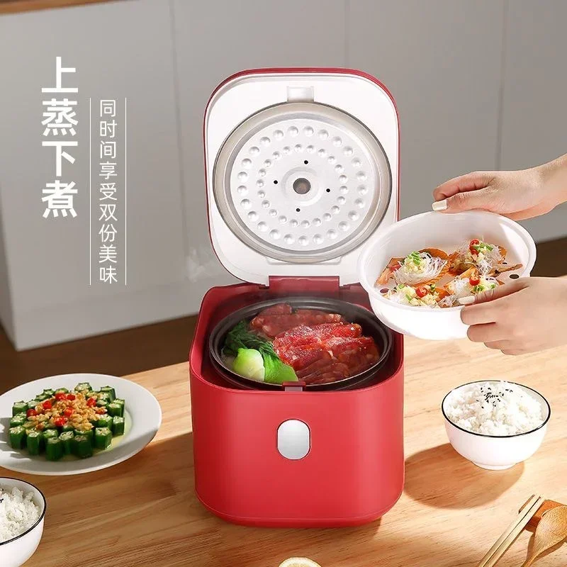 Mini Smart Rice Cooker 1-4 Person Household Fully Automatic Timed Cooking 2-3L