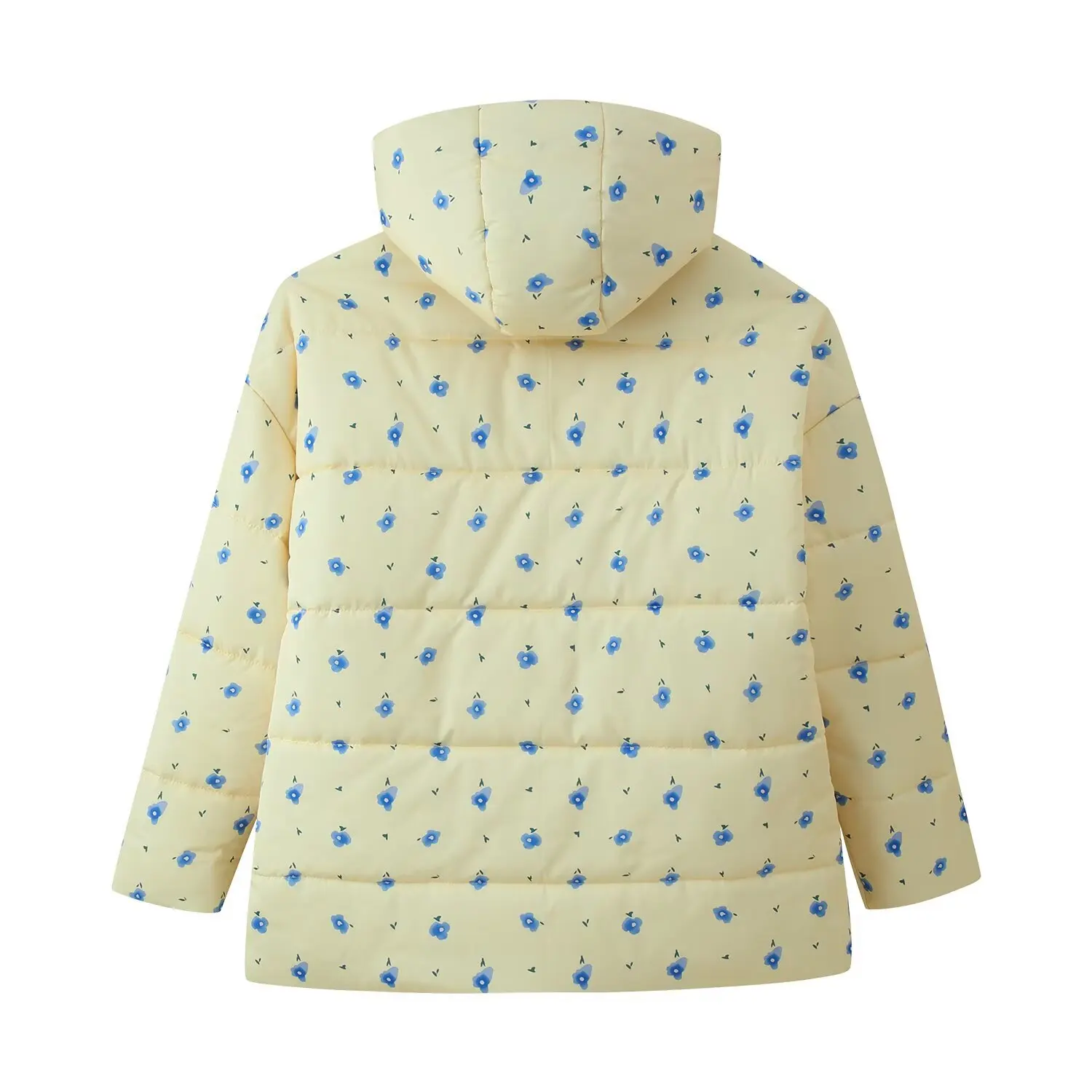 Invierno nueva moda casual estilo universitario reductor de edad y cálido pequeño estampado floral chaqueta de algodón estilo dulce