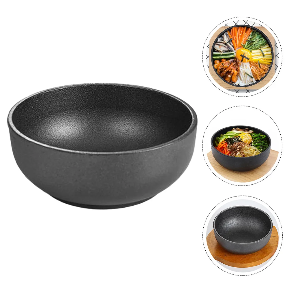 

Cast Iron Bibimbap Premium Korean Rice For Soup Cereals Salads Noodles Portable Kitchen Serving Bowl Multi-Function Food