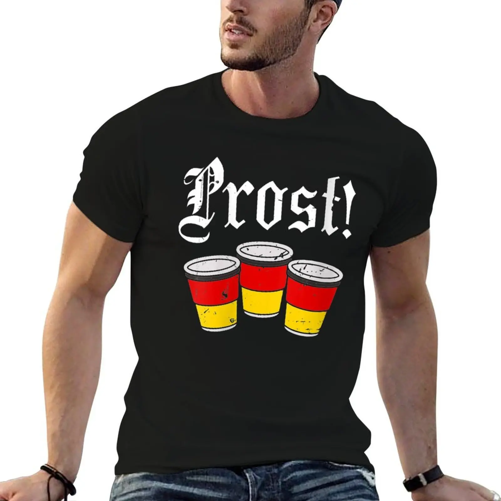 Womens Vintage Prost Beer Mug German Flag Oktoberfest 2021 V-Neck T-Shirt t shirt man casual T-Shirt