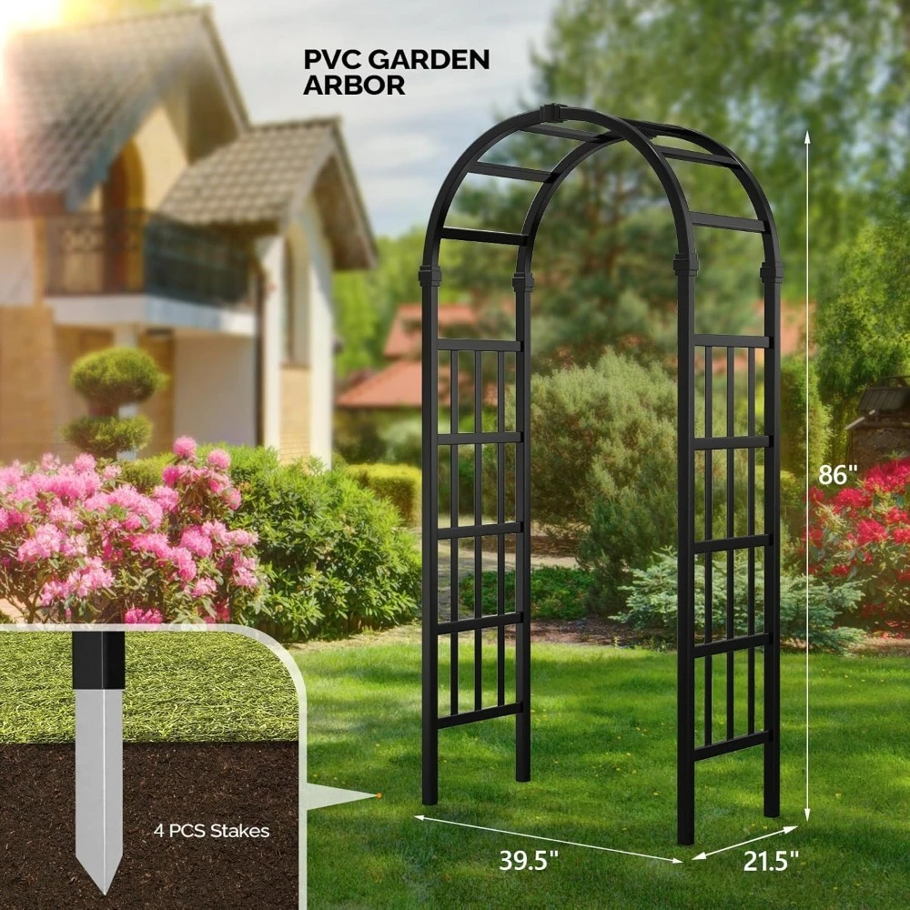 

Garden Arbor, PVC Wedding Arch for Ceremony Party, Garden Trellis for Climbing Plants Outdoor, Arch Backdrop Stand