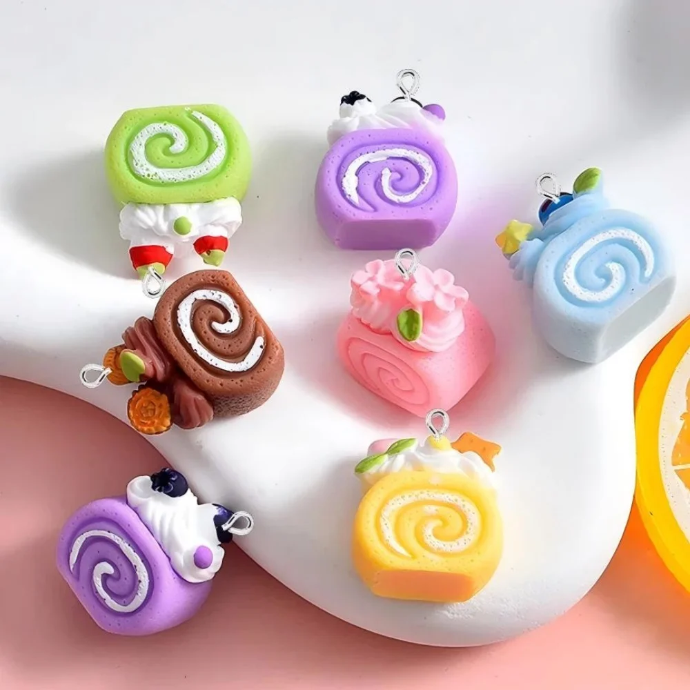 10PCS 21x19mm Roll Cake Series Flat Back Charms For Earrings Bracelet Hairpin DIY Jewelry Pendants Decoration Accessories ﻿ - view 5