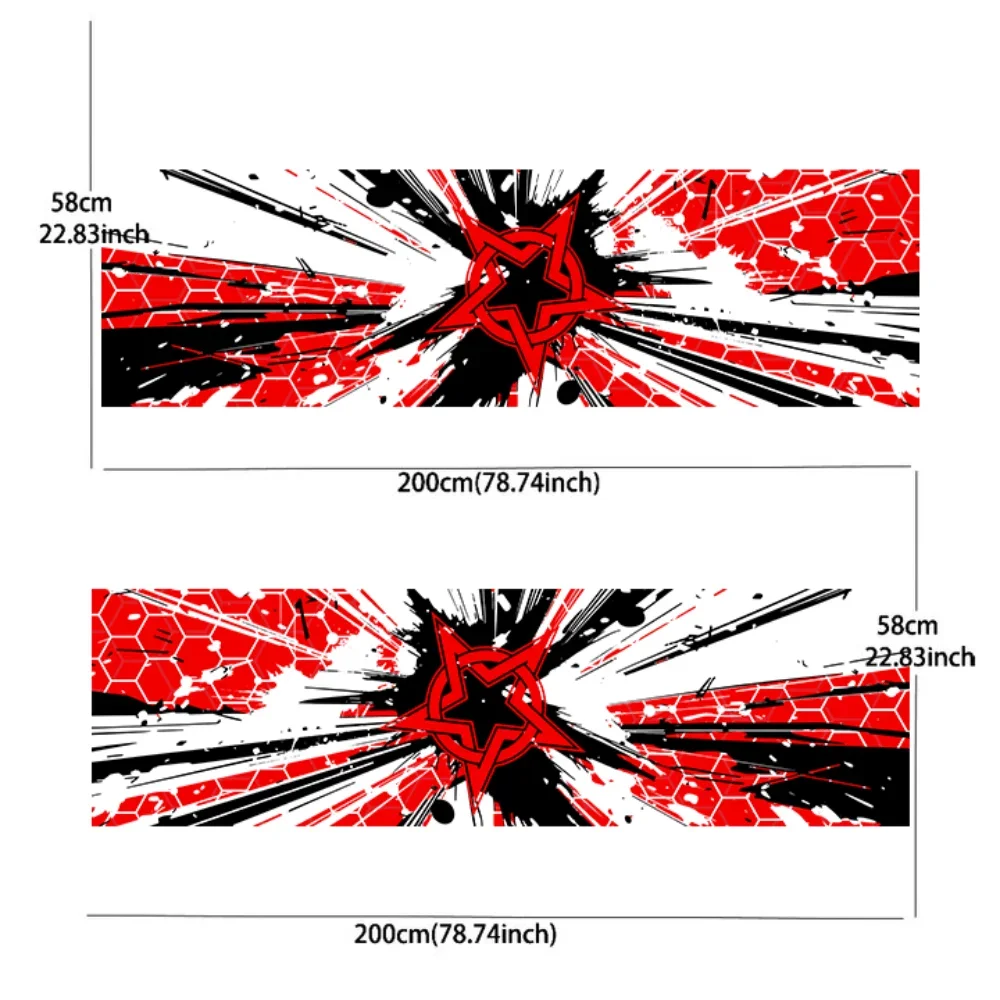 five-pointed star spray honeycomb Car Side Wraps, Self-Adhesive PVC Waterproof & Scratch-Resistant Stickers, Car Accessory Gift