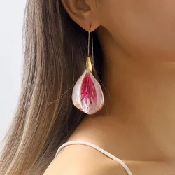 European And American Fashion Personality Colorful Flower Long Earrings Holiday Style Dripping Oil Women's Accessories