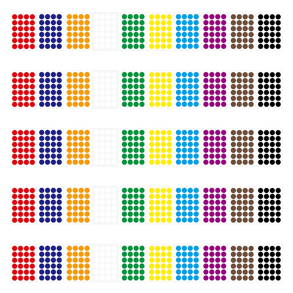 

Colorful Dot Stickers Bright Round Labels Self-Adhesive For Home Organization School Storage Color Coding Classification