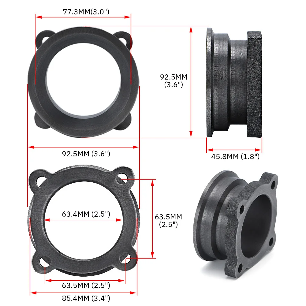 Auto 4 Bolt Exhaust Flange Adapter 2.5\
