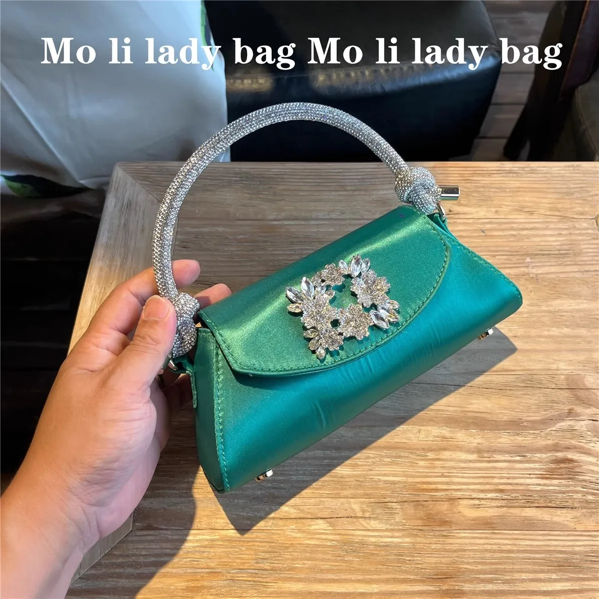 

High Quality Luxury Designer Satin Women Handbag Glitter Rhinestone Diamond Evening Bag Wedding Party Clutch Purse Crossbody Bag